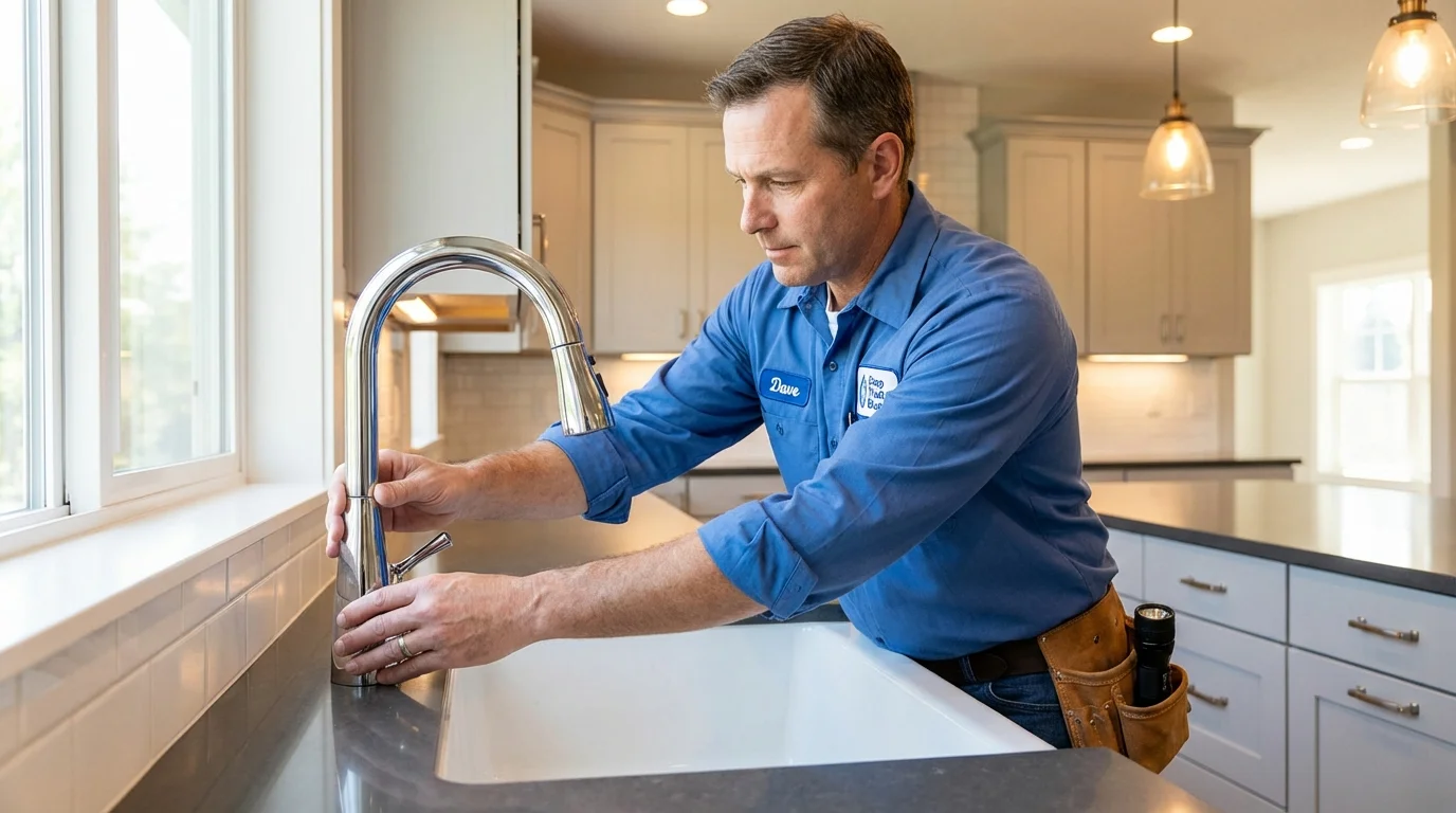 Kitchen faucet installation by Johns Plumbing LLC in Marengo